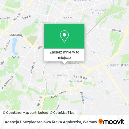 Mapa Agencja Ubezpieczeniowa Rutka Agnieszka