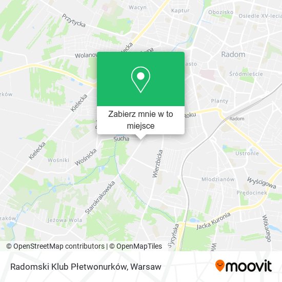 Mapa Radomski Klub Płetwonurków