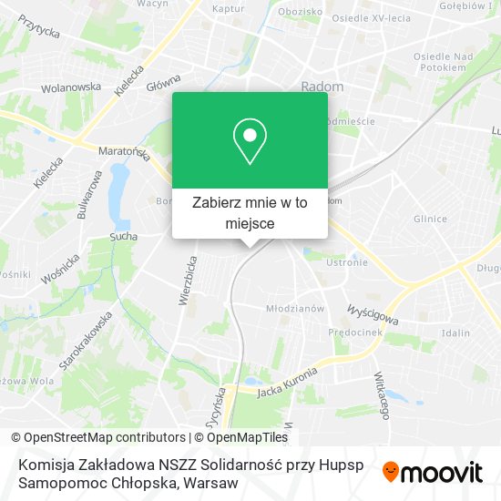 Mapa Komisja Zakładowa NSZZ Solidarność przy Hupsp Samopomoc Chłopska