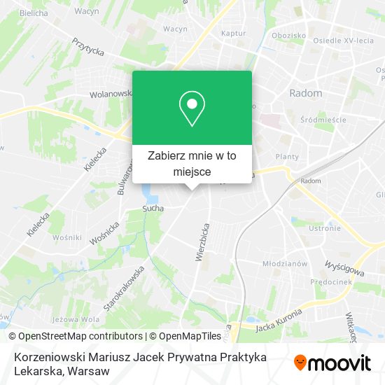 Mapa Korzeniowski Mariusz Jacek Prywatna Praktyka Lekarska