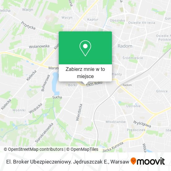 Mapa El. Broker Ubezpieczeniowy. Jędruszczak E.