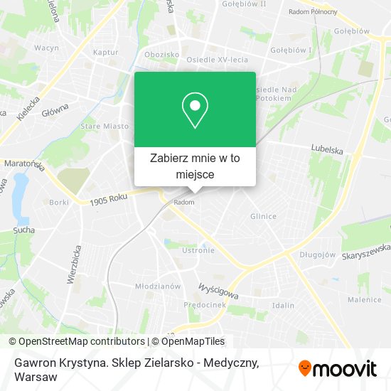 Mapa Gawron Krystyna. Sklep Zielarsko - Medyczny