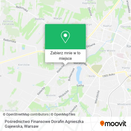 Mapa Pośrednictwo Finansowe Dorafin Agnieszka Gajewska