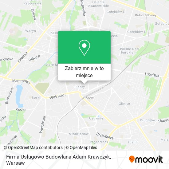 Mapa Firma Usługowo Budowlana Adam Krawczyk