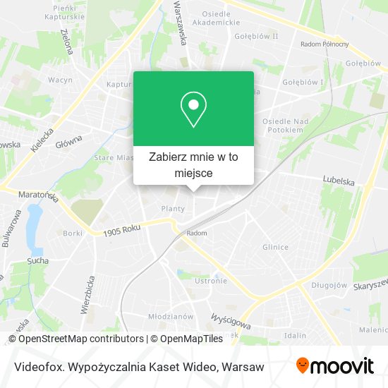 Mapa Videofox. Wypożyczalnia Kaset Wideo