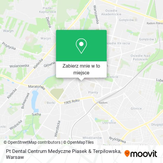 Mapa Pt Dental Centrum Medyczne Piasek & Terpiłowska