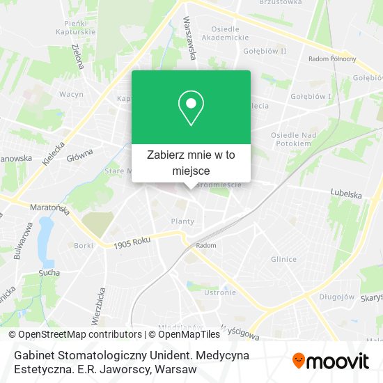 Mapa Gabinet Stomatologiczny Unident. Medycyna Estetyczna. E.R. Jaworscy