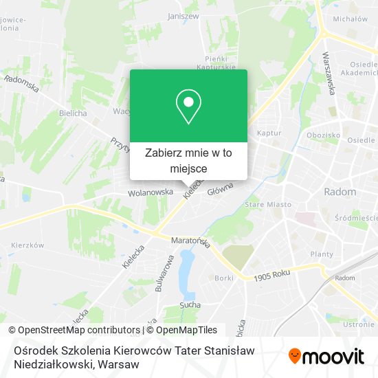 Mapa Ośrodek Szkolenia Kierowców Tater Stanisław Niedziałkowski