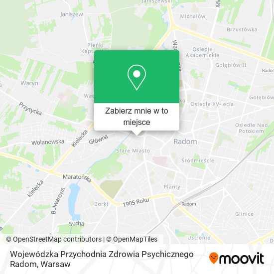 Mapa Wojewódzka Przychodnia Zdrowia Psychicznego Radom