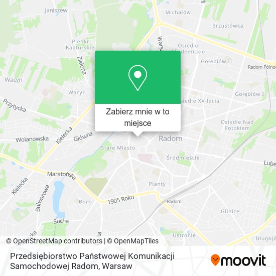 Mapa Przedsiębiorstwo Państwowej Komunikacji Samochodowej Radom