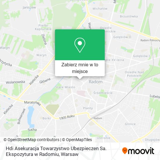 Mapa Hdi Asekuracja Towarzystwo Ubezpieczen Sa. Ekspozytura w Radomiu