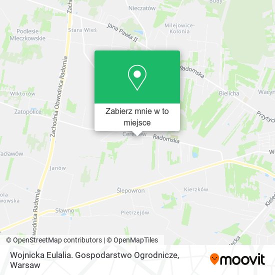 Mapa Wojnicka Eulalia. Gospodarstwo Ogrodnicze