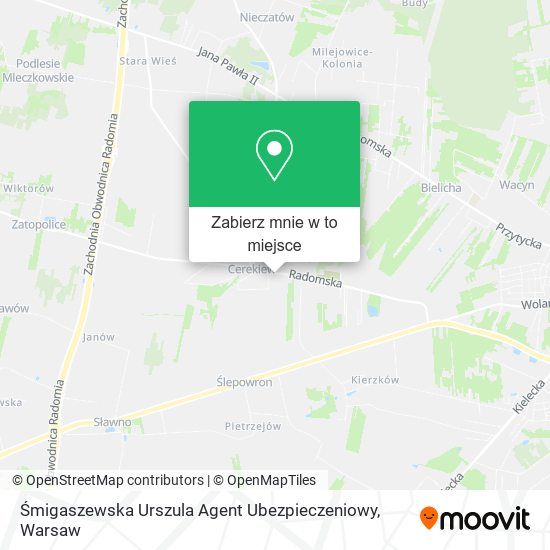 Mapa Śmigaszewska Urszula Agent Ubezpieczeniowy