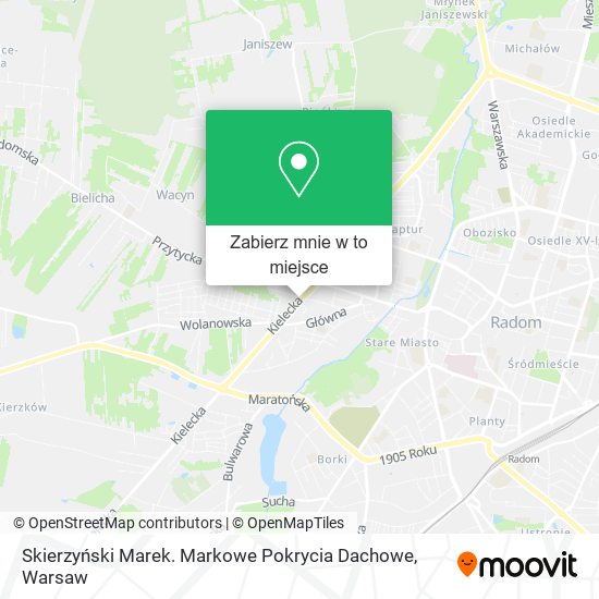 Mapa Skierzyński Marek. Markowe Pokrycia Dachowe