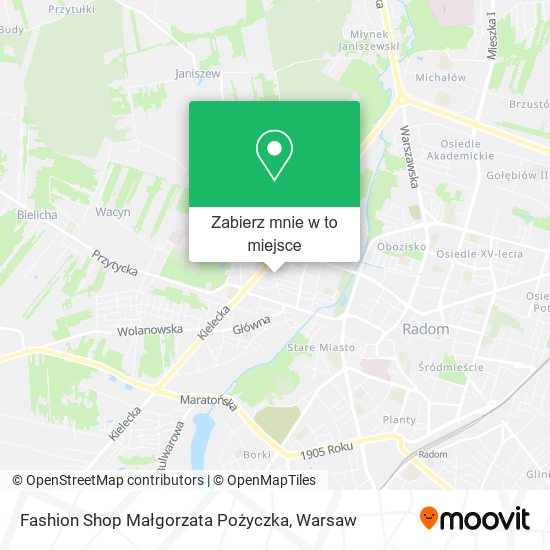 Mapa Fashion Shop Małgorzata Pożyczka