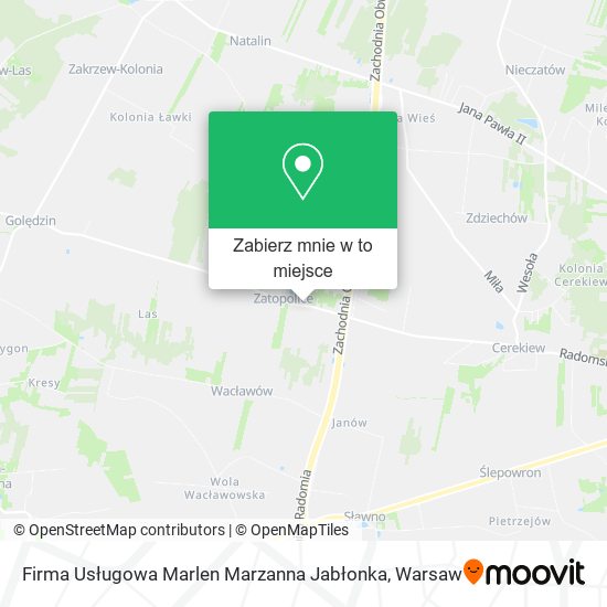 Mapa Firma Usługowa Marlen Marzanna Jabłonka