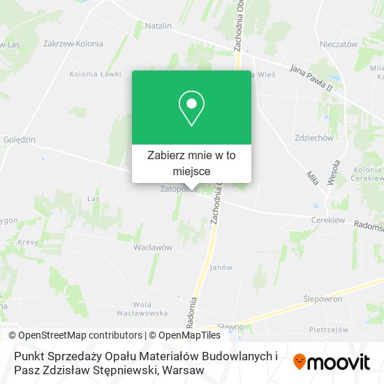 Mapa Punkt Sprzedaży Opału Materiałów Budowlanych i Pasz Zdzisław Stępniewski
