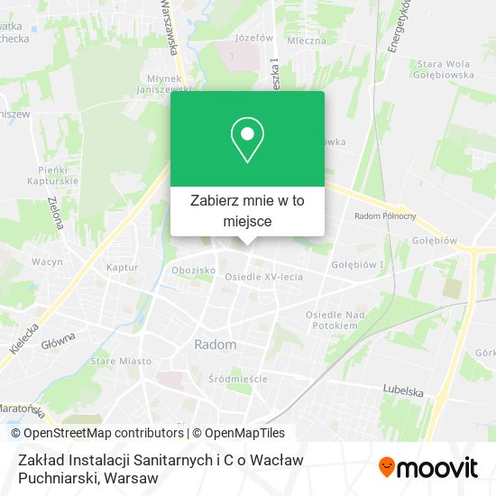 Mapa Zakład Instalacji Sanitarnych i C o Wacław Puchniarski