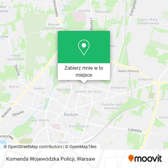 Mapa Komenda Wojewódzka Policji