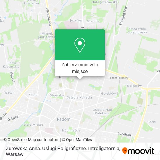 Mapa Żurowska Anna. Usługi Poligraficzne. Introligatornia