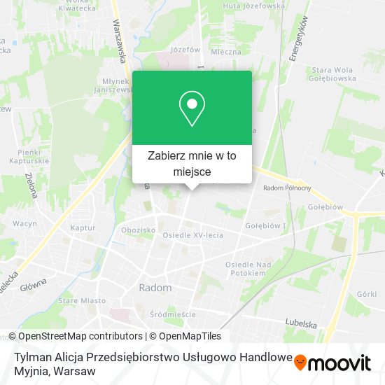 Mapa Tylman Alicja Przedsiębiorstwo Usługowo Handlowe Myjnia