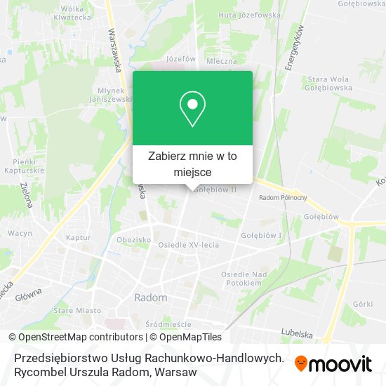 Mapa Przedsiębiorstwo Usług Rachunkowo-Handlowych. Rycombel Urszula Radom