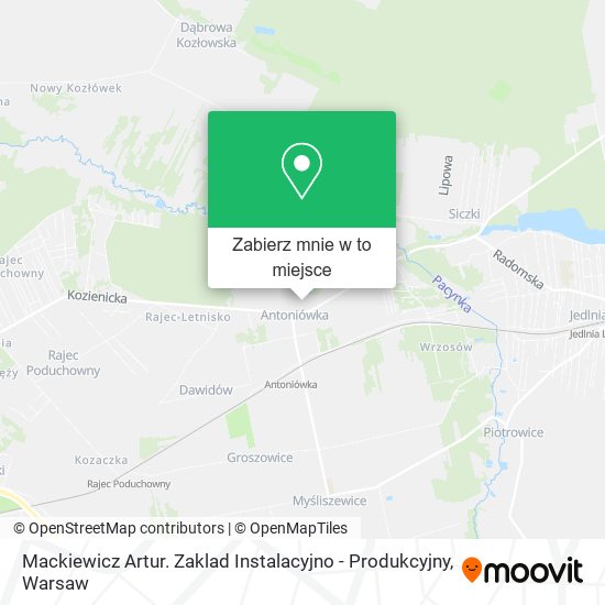 Mapa Mackiewicz Artur. Zaklad Instalacyjno - Produkcyjny