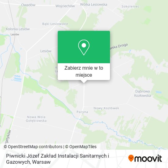 Mapa Piwnicki Józef Zakład Instalacji Sanitarnych i Gazowych