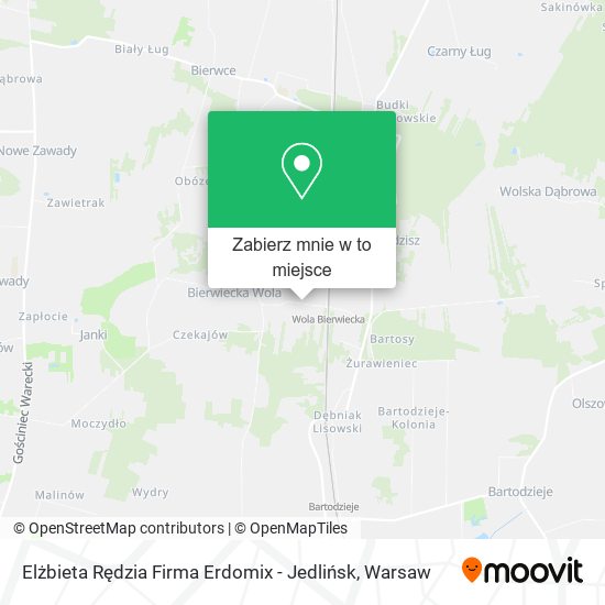 Mapa Elżbieta Rędzia Firma Erdomix - Jedlińsk