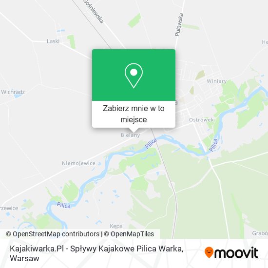 Mapa Kajakiwarka.Pl - Spływy Kajakowe Pilica Warka