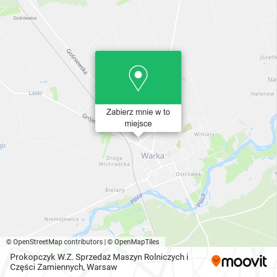 Mapa Prokopczyk W.Z. Sprzedaż Maszyn Rolniczych i Części Zamiennych