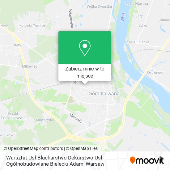 Mapa Warsztat Usł Blacharstwo Dekarstwo Usł Ogólnobudowlane Bielecki Adam