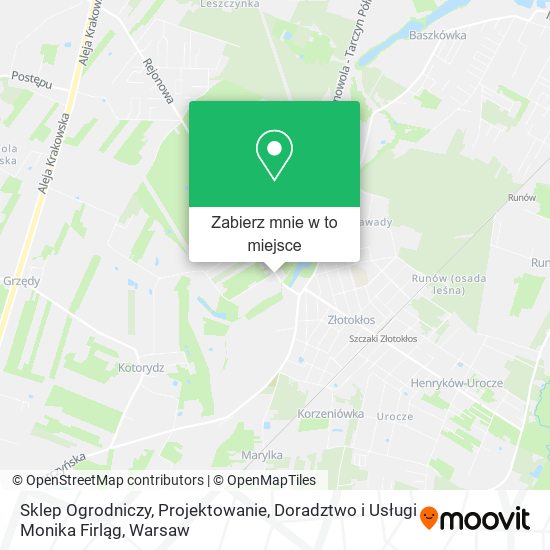 Mapa Sklep Ogrodniczy, Projektowanie, Doradztwo i Usługi Monika Firląg