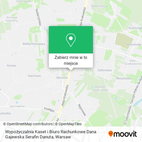 Mapa Wypożyczalnia Kaset i Biuro Rachunkowe Dana Gajewska Serafin Danuta