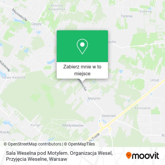 Mapa Sala Weselna pod Motylem. Organizacja Wesel, Przyjęcia Weselne