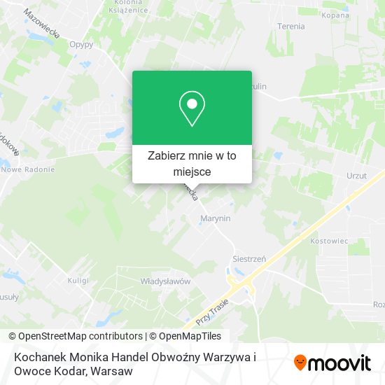 Mapa Kochanek Monika Handel Obwoźny Warzywa i Owoce Kodar