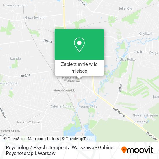 Mapa Psycholog / Psychoterapeuta Warszawa - Gabinet Psychoterapii