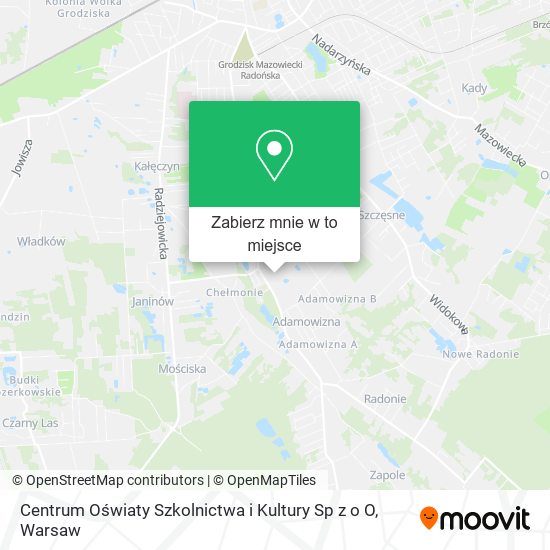 Mapa Centrum Oświaty Szkolnictwa i Kultury Sp z o O