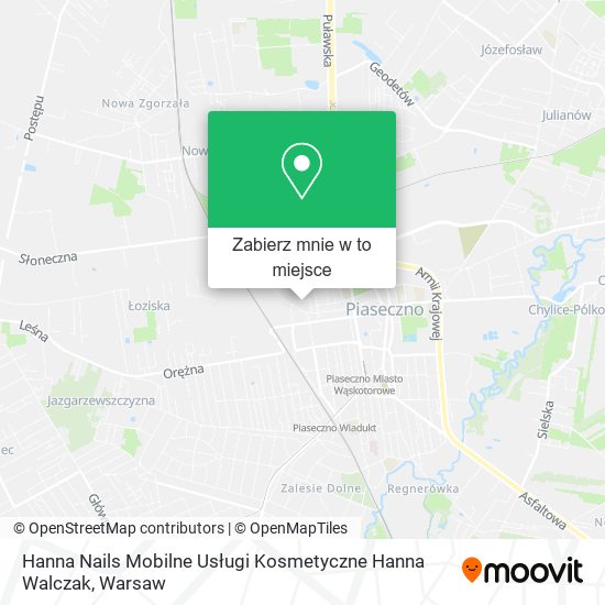 Mapa Hanna Nails Mobilne Usługi Kosmetyczne Hanna Walczak