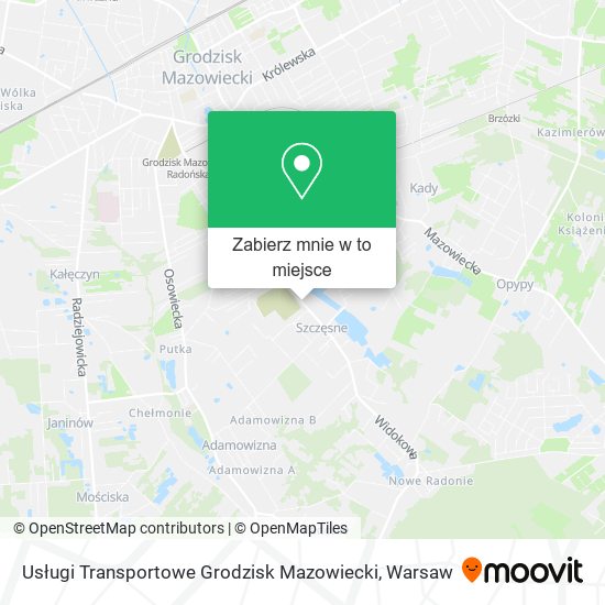 Mapa Usługi Transportowe Grodzisk Mazowiecki