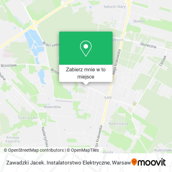 Mapa Zawadzki Jacek. Instalatorstwo Elektryczne