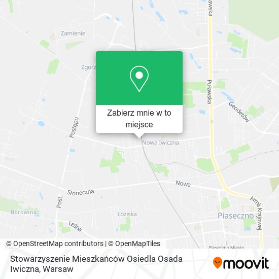 Mapa Stowarzyszenie Mieszkańców Osiedla Osada Iwiczna