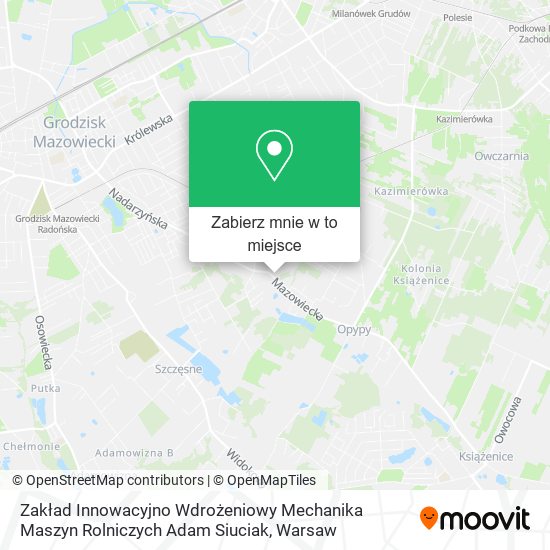 Mapa Zakład Innowacyjno Wdrożeniowy Mechanika Maszyn Rolniczych Adam Siuciak