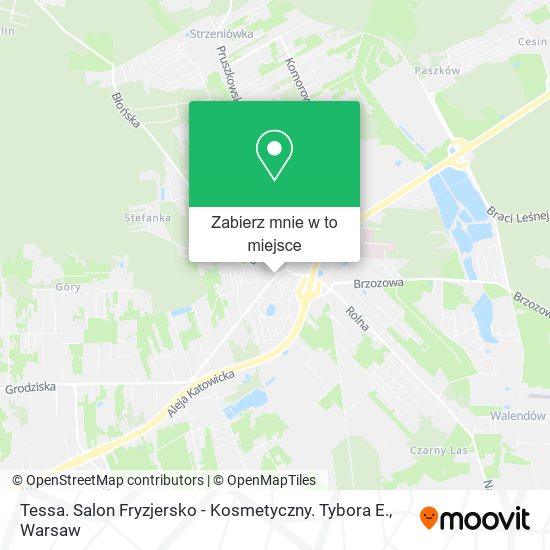 Mapa Tessa. Salon Fryzjersko - Kosmetyczny. Tybora E.