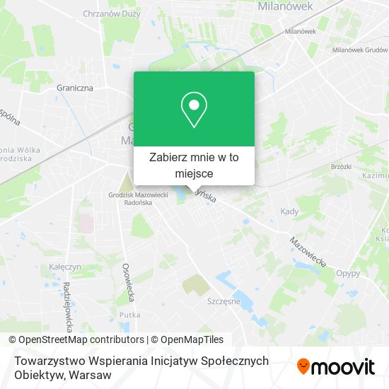 Mapa Towarzystwo Wspierania Inicjatyw Społecznych Obiektyw