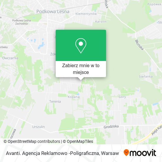 Mapa Avanti. Agencja Reklamowo -Poligraficzna