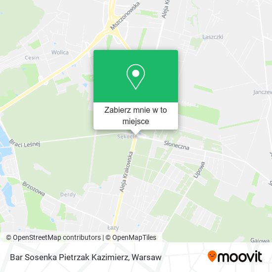 Mapa Bar Sosenka Pietrzak Kazimierz