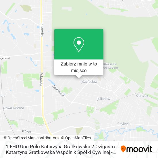 Mapa 1 FHU Uno Polo Katarzyna Gratkowska 2 Ozigastro Katarzyna Gratkowska Wspólnik Spółki Cywilnej - Józ