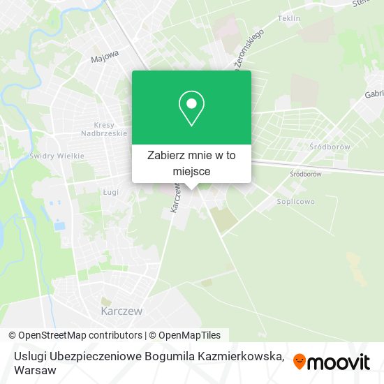 Mapa Uslugi Ubezpieczeniowe Bogumila Kazmierkowska