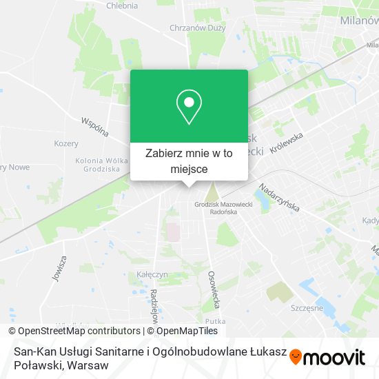 Mapa San-Kan Usługi Sanitarne i Ogólnobudowlane Łukasz Poławski